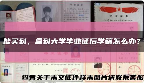 能買到，拿到大學畢業證后學籍怎么辦？縮略圖