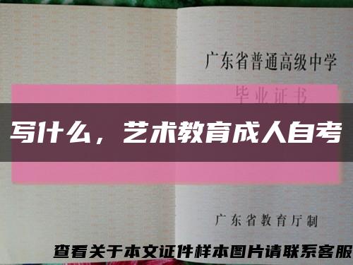 寫什么，藝術教育成人自考縮略圖