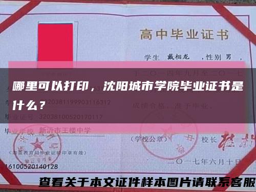 哪里可以打印，沈陽城市學院畢業證書是什么？縮略圖
