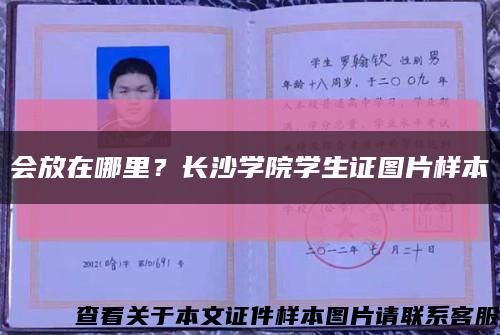 會放在哪里？長沙學院學生證圖片樣本縮略圖