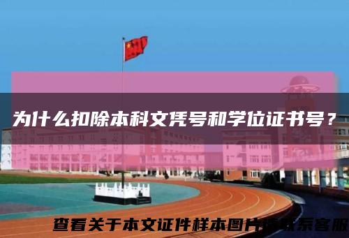 為什么扣除本科文憑號和學位證書號？縮略圖
