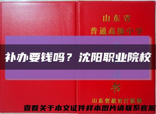 補辦要錢嗎？沈陽職業院?？s略圖