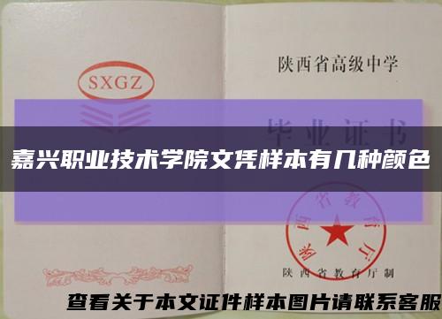 嘉興職業技術學院文憑樣本有幾種顏色縮略圖