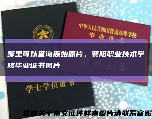 哪里可以查詢原始照片，襄陽職業技術學院畢業證書圖片縮略圖