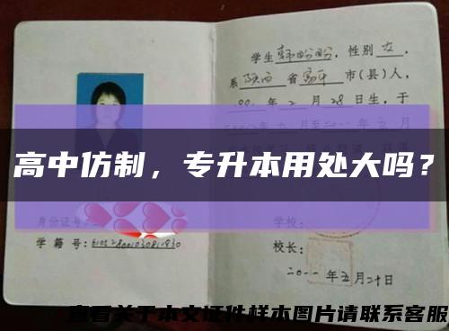 高中仿制，專升本用處大嗎？縮略圖