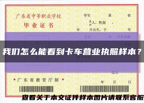 我們怎么能看到卡車營業執照樣本？縮略圖