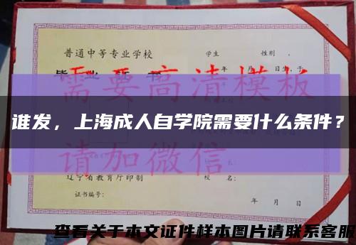 誰發，上海成人自學院需要什么條件？縮略圖
