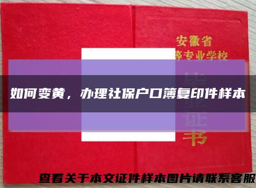 如何變黃，辦理社保戶口簿復印件樣本縮略圖