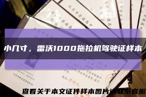 小幾寸，雷沃1000拖拉機駕駛證樣本縮略圖
