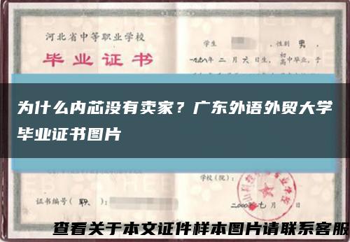 為什么內芯沒有賣家？廣東外語外貿大學畢業證書圖片縮略圖
