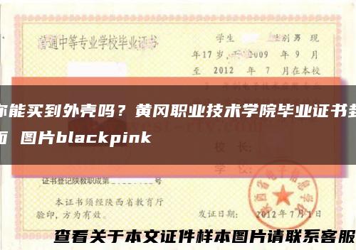 你能買到外殼嗎？黃岡職業技術學院畢業證書封面 圖片blackpink縮略圖
