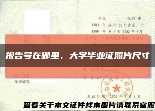 報告號在哪里，大學畢業證照片尺寸縮略圖