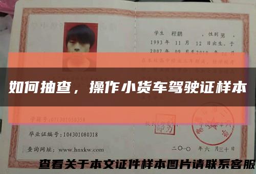 如何抽查，操作小貨車駕駛證樣本縮略圖