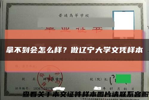 拿不到會怎么樣？做遼寧大學文憑樣本縮略圖