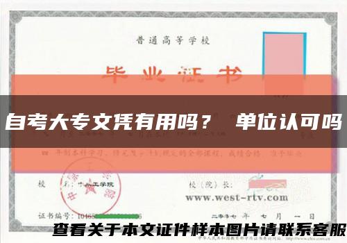 自考大專文憑有用嗎？ 單位認可嗎縮略圖