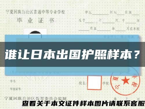 誰讓日本出國護照樣本？縮略圖