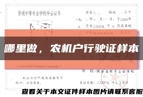哪里做，農機戶行駛證樣本縮略圖