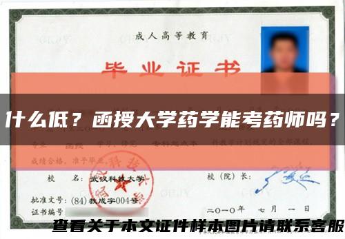 什么低？函授大學藥學能考藥師嗎？縮略圖