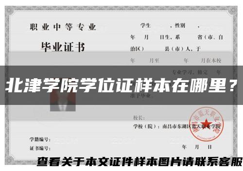 北津學院學位證樣本在哪里？縮略圖