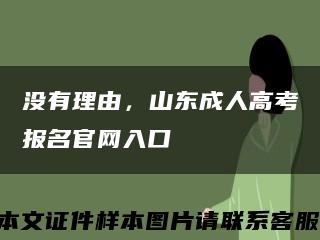 沒有理由，山東成人高考報名官網入口縮略圖