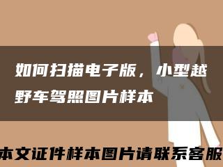 如何掃描電子版，小型越野車駕照圖片樣本縮略圖