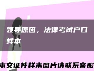 領導原因，法律考試戶口樣本縮略圖