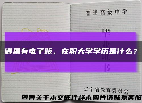 哪里有電子版，在職大學學歷是什么？縮略圖