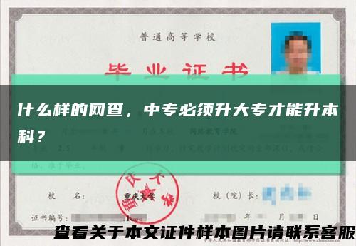 什么樣的網查，中專必須升大專才能升本科？縮略圖