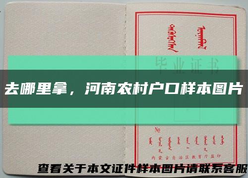 去哪里拿，河南農村戶口樣本圖片縮略圖