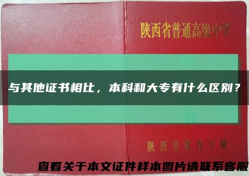 與其他證書相比，本科和大專有什么區別？縮略圖
