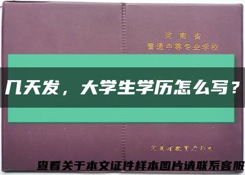 幾天發，大學生學歷怎么寫？縮略圖