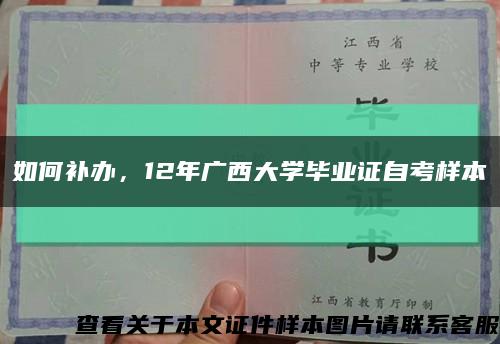 如何補辦，12年廣西大學畢業證自考樣本縮略圖