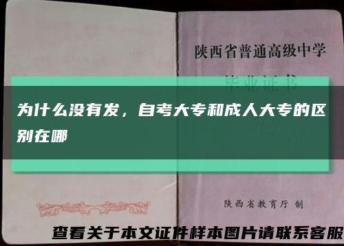 為什么沒有發，自考大專和成人大專的區別在哪縮略圖