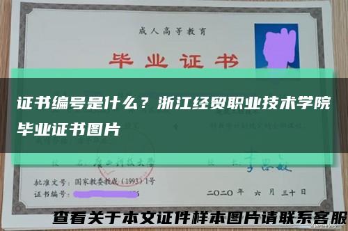 證書編號是什么？浙江經貿職業技術學院畢業證書圖片縮略圖