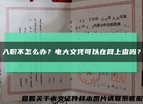 入職不怎么辦？電大文憑可以在網上查嗎？縮略圖