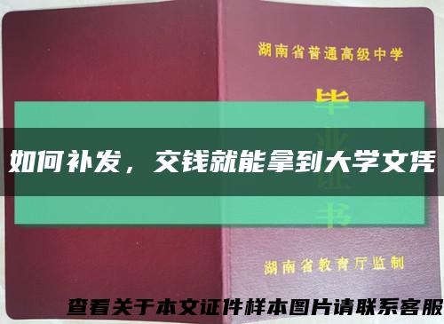 如何補發，交錢就能拿到大學文憑縮略圖