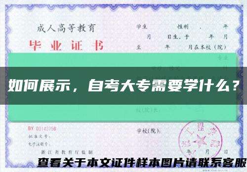 如何展示，自考大專需要學什么？縮略圖