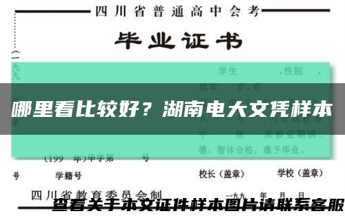 哪里看比較好？湖南電大文憑樣本縮略圖