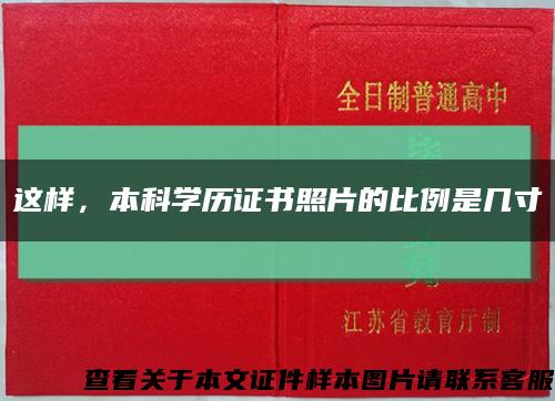 這樣，本科學歷證書照片的比例是幾寸縮略圖