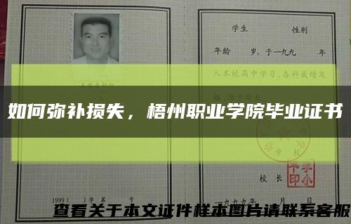 如何彌補損失，梧州職業學院畢業證書縮略圖