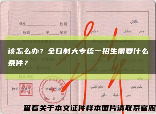 該怎么辦？全日制大專統一招生需要什么條件？縮略圖