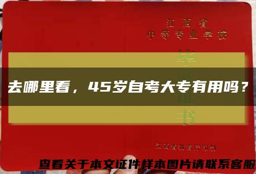 去哪里看，45歲自考大專有用嗎？縮略圖