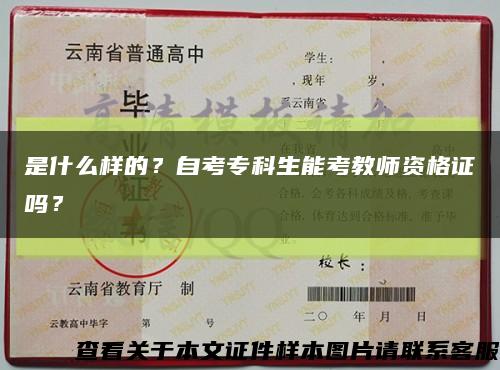 是什么樣的？自考?？粕芸冀處熧Y格證嗎？縮略圖