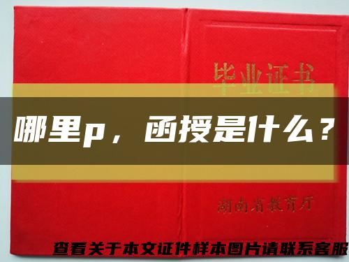 哪里p，函授是什么？縮略圖