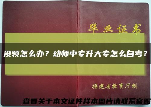 沒領怎么辦？幼師中專升大專怎么自考？縮略圖
