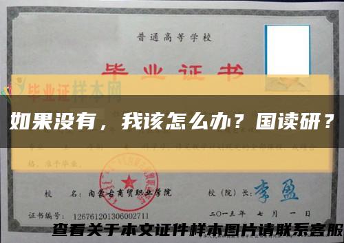 如果沒有，我該怎么辦？國讀研？縮略圖