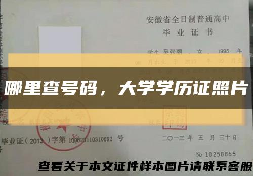 哪里查號碼，大學學歷證照片縮略圖