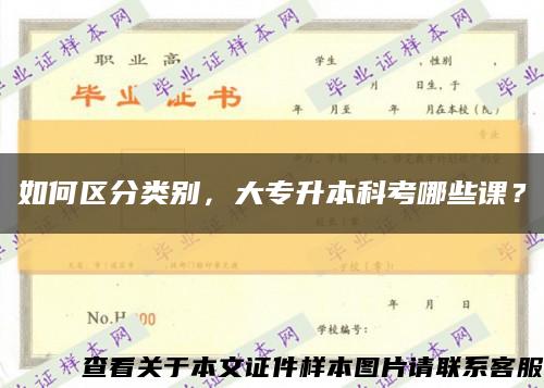 如何區分類別，大專升本科考哪些課？縮略圖