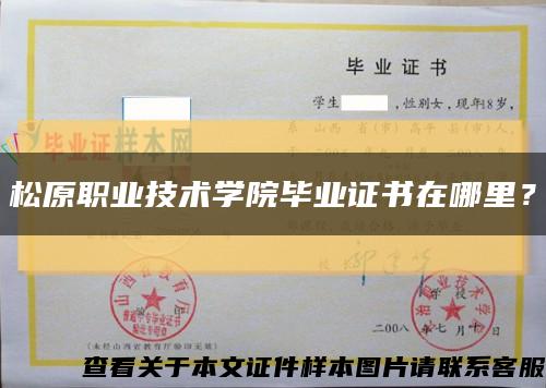松原職業技術學院畢業證書在哪里？縮略圖