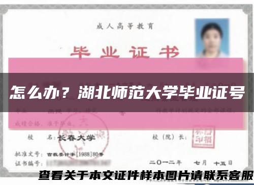 怎么辦？湖北師范大學畢業證號縮略圖